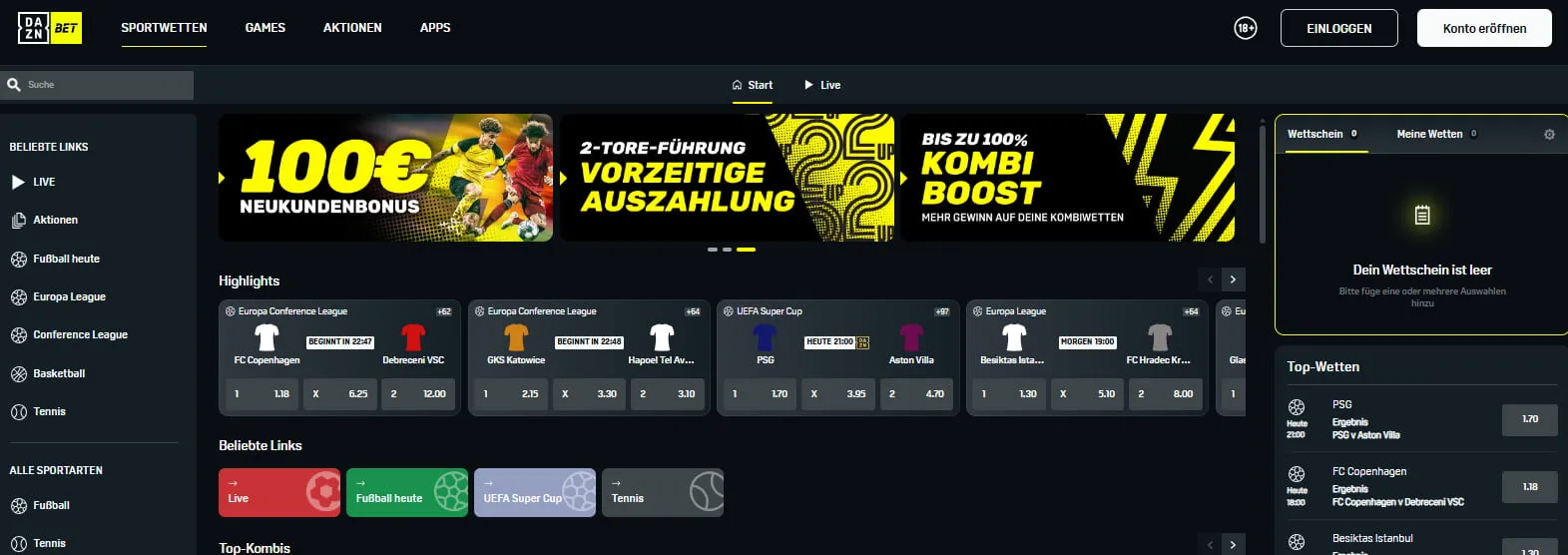 DAZN Bet ist als neuer Wettanbieter in Deutschland auf dem Vormarsch.