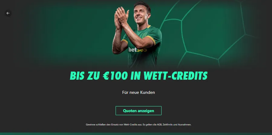 Wer die Tipps mit den bet365 Wett-Credits spielt, kann die Cashout-Funktion nicht nutzen. 