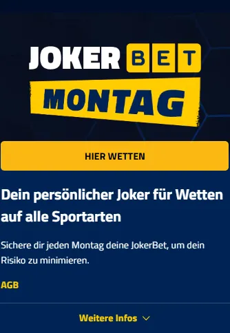 Die Jokerbet-Wette am Montag ist für Stammkunden jede Woche verfügbar.