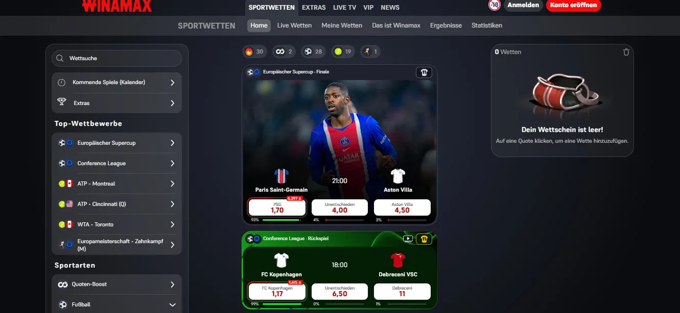 Winamax ist in Deutschland nach der Glücksspielreform als neuer Wettanbieter gestartet.
