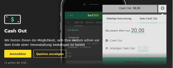 Wer den Punkt „Anteiliger Cash Out“ wählt, kann einen Teil der Wette vorzeitig abrechnen.