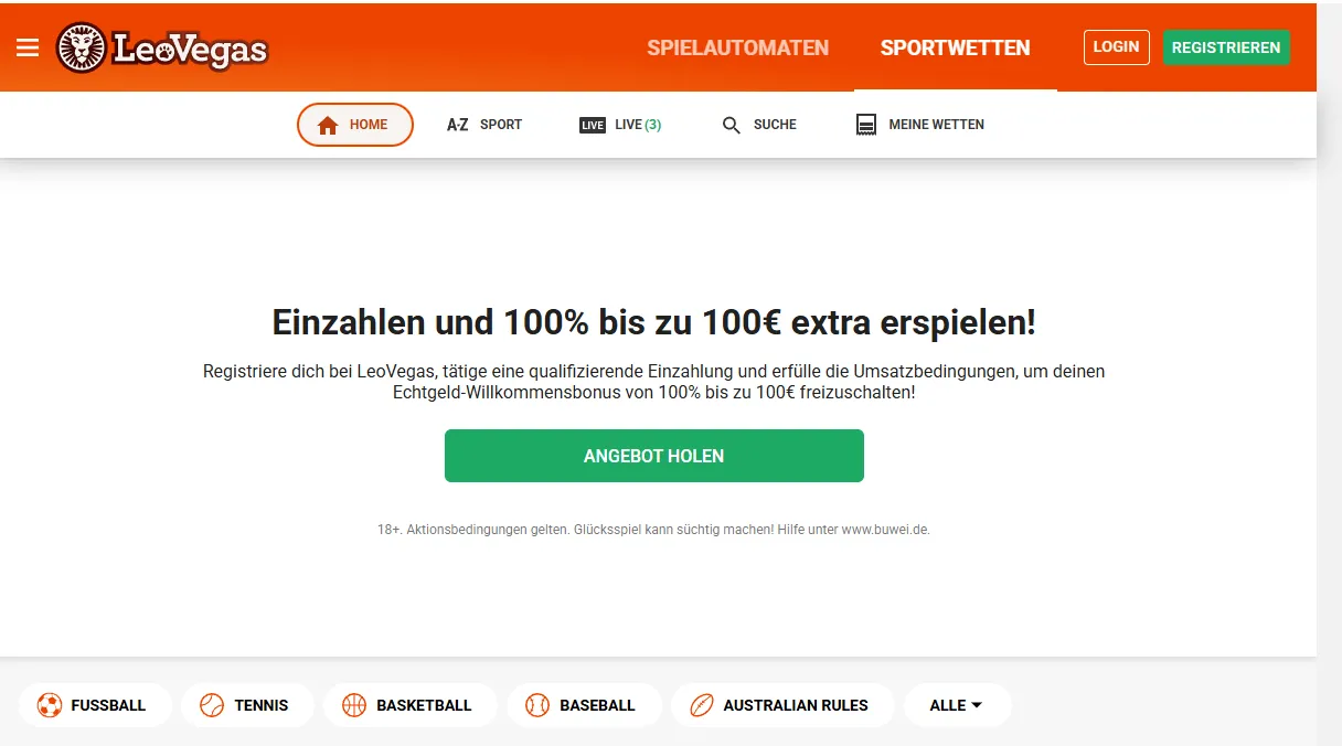 Das mobile LeoVegas Wettangebot wurde mehrfach prämiert.